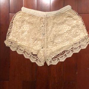 Gold lace shorts